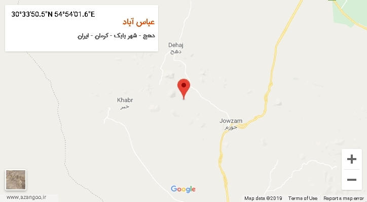 روستای عباس آباد بر روی نقشه