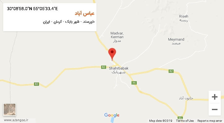 روستای عباس آباد بر روی نقشه