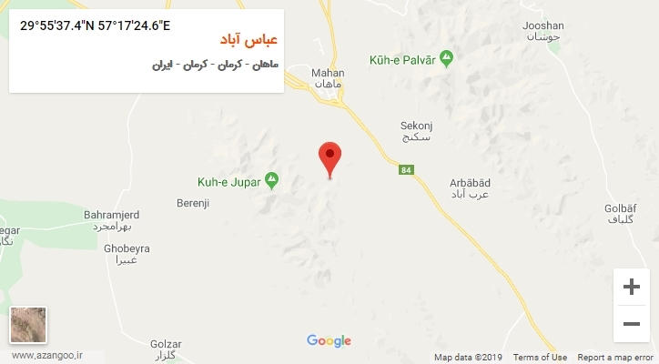 روستای عباس آباد بر روی نقشه