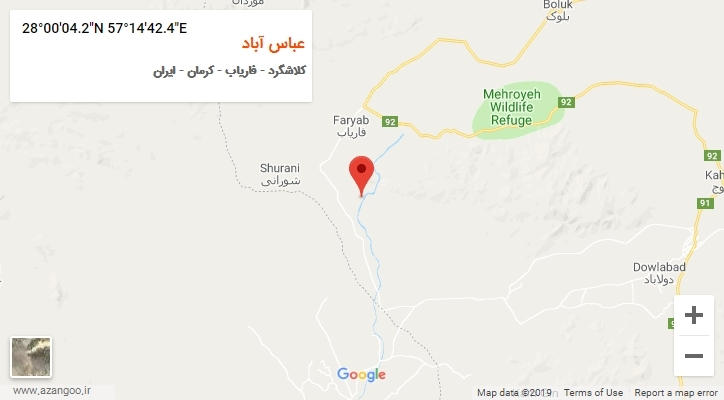 روستای عباس آباد بر روی نقشه
