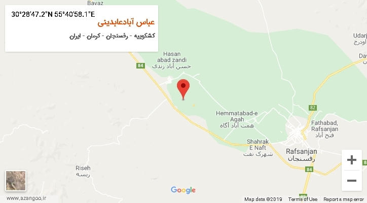 روستای عباس آبادعابدینی بر روی نقشه