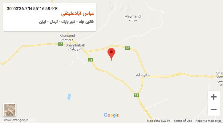 روستای عباس آبادعلینقی بر روی نقشه