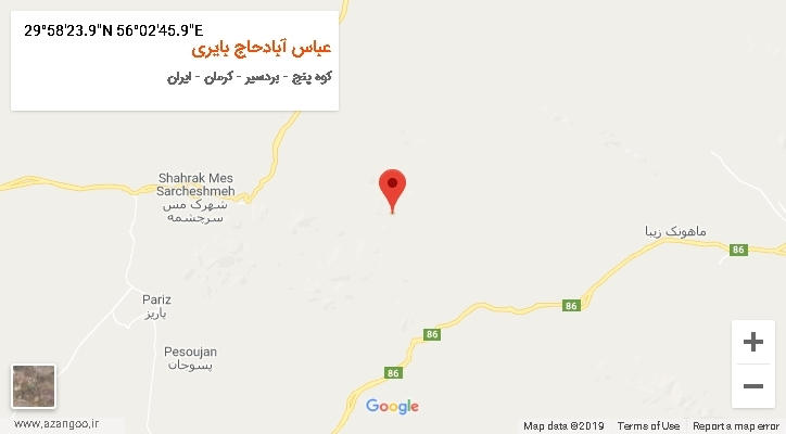 روستای عباس آبادحاج بایری بر روی نقشه