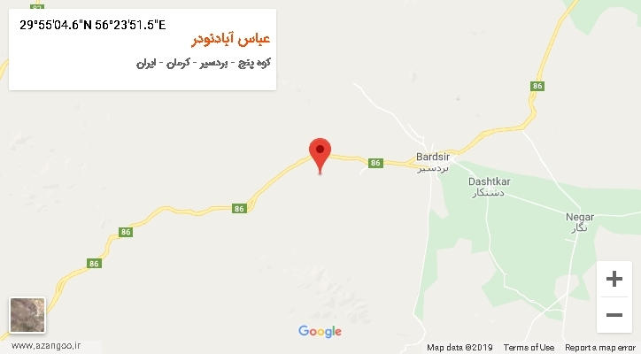 روستای عباس آبادنودر بر روی نقشه