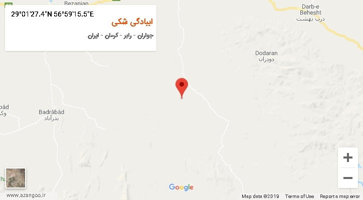 روستای اببادگی شکی بر روی نقشه