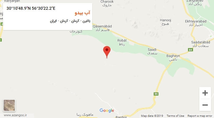 روستای آب بیدو بر روی نقشه