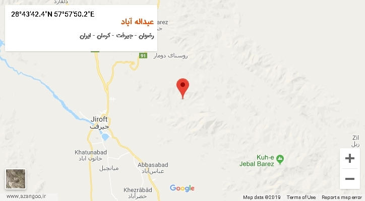 روستای عبداله آباد بر روی نقشه
