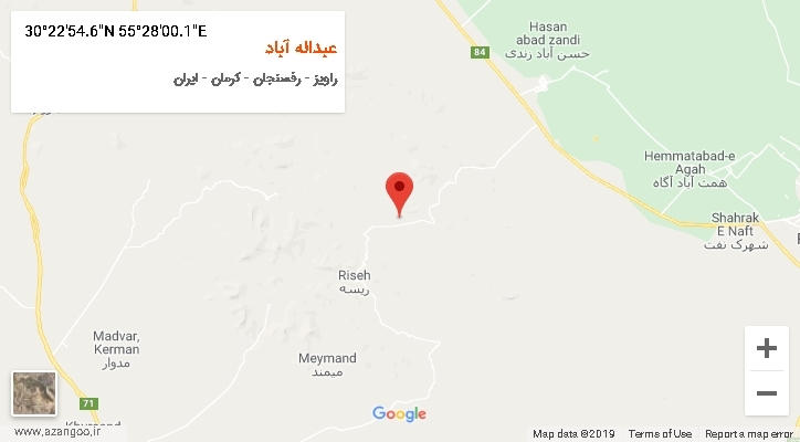 روستای عبداله آباد بر روی نقشه