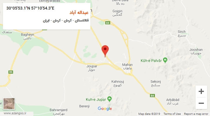 روستای عبداله آباد بر روی نقشه