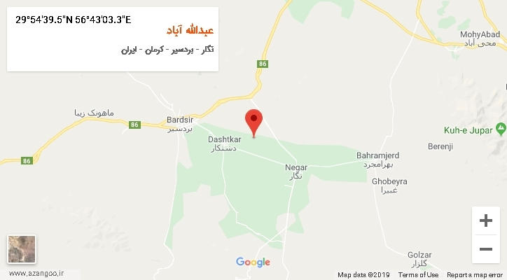 روستای عبدالله آباد بر روی نقشه