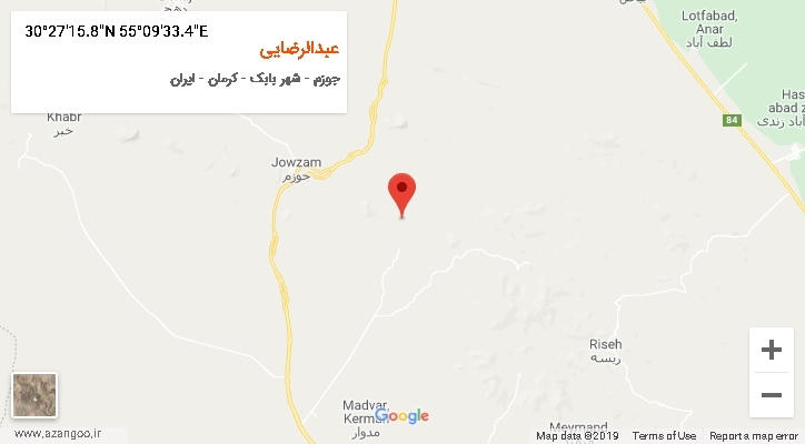 روستای عبدالرضایی بر روی نقشه