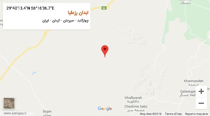 روستای ابدان رزعلیا بر روی نقشه
