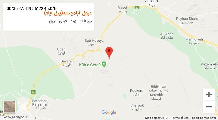 روستای عبدل آبادجدید(بیل آباد) بر روی نقشه