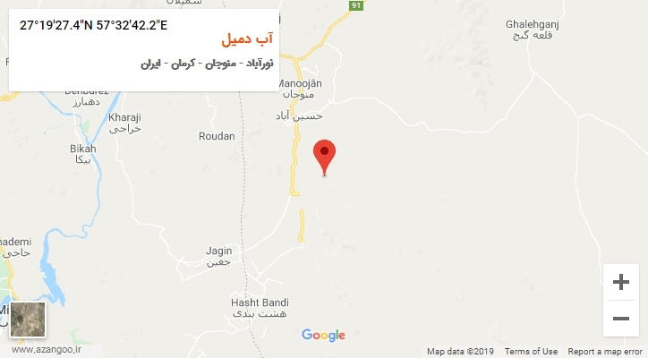 روستای آب دمیل بر روی نقشه