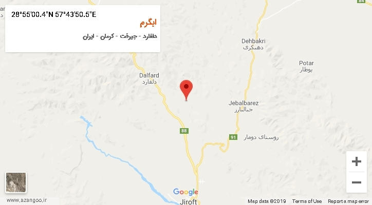 روستای ابگرم بر روی نقشه