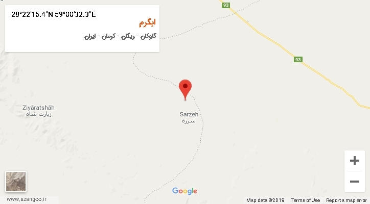 روستای ابگرم بر روی نقشه
