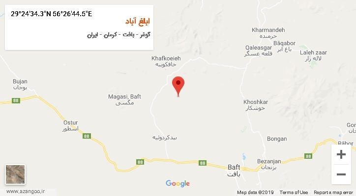 روستای ابلغ آباد بر روی نقشه