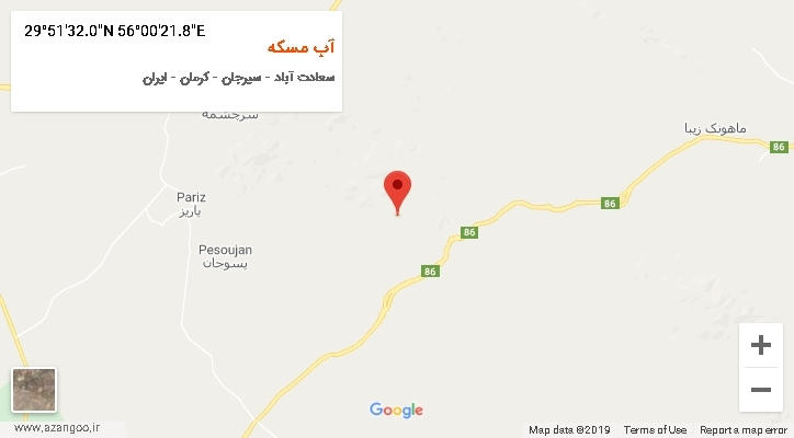 روستای آب مسکه بر روی نقشه