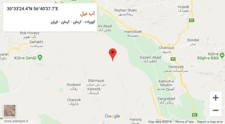 روستای آب نیل بر روی نقشه
