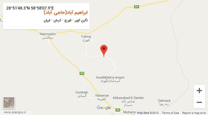 روستای ابراهیم آباد(حاجی آباد) بر روی نقشه