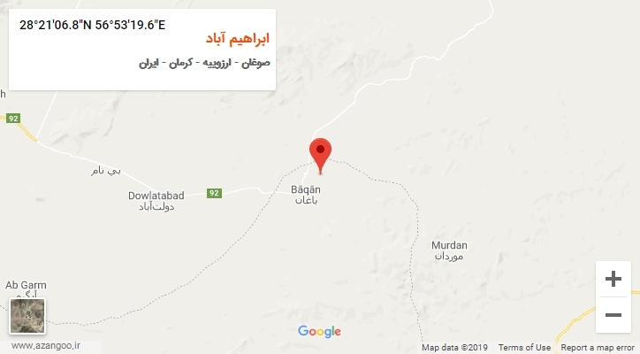 روستای ابراهیم آباد بر روی نقشه