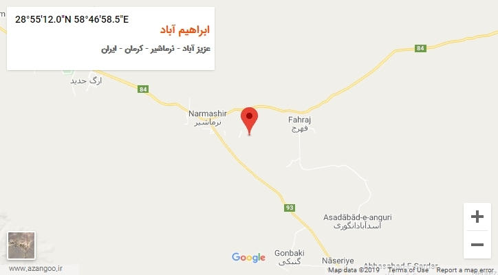 روستای ابراهیم آباد بر روی نقشه