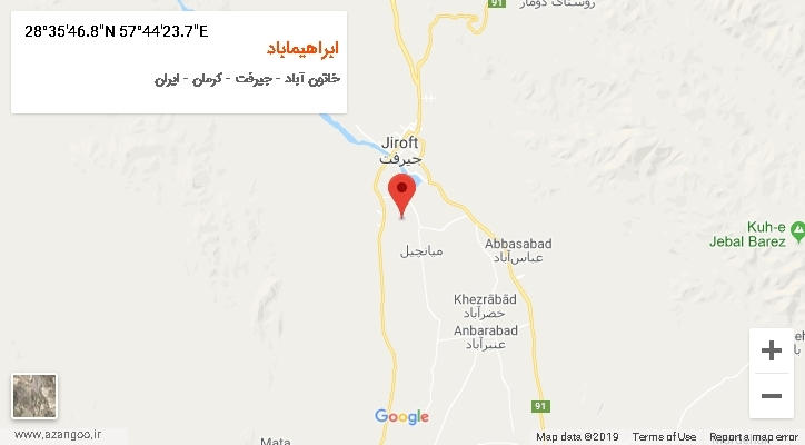 روستای ابراهیماباد بر روی نقشه