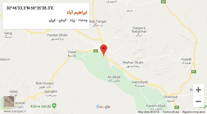 روستای ابراهیم آباد بر روی نقشه