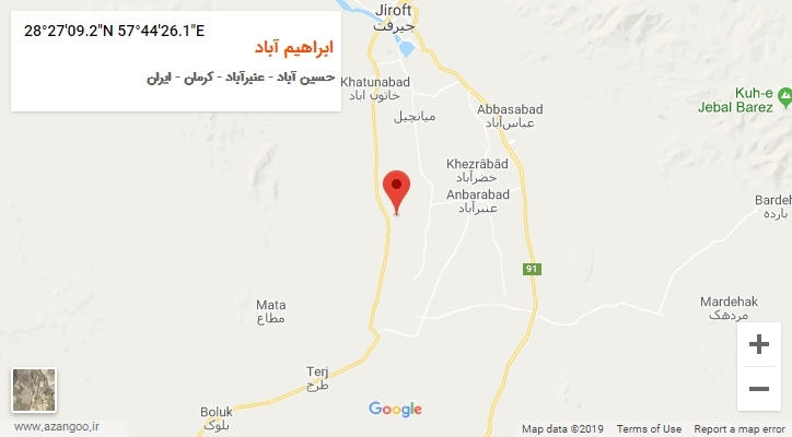 روستای ابراهیم آباد بر روی نقشه
