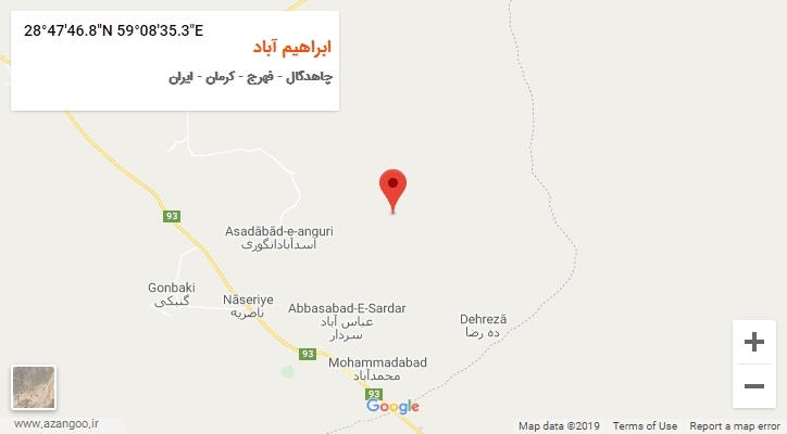روستای ابراهیم آباد بر روی نقشه