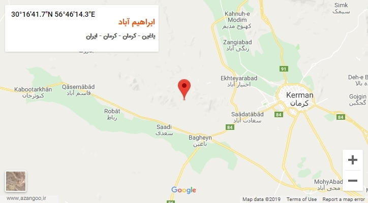 روستای ابراهیم آباد بر روی نقشه