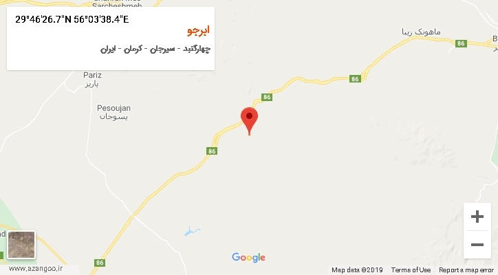 روستای ابرجو بر روی نقشه