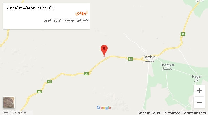 روستای ابرودی بر روی نقشه