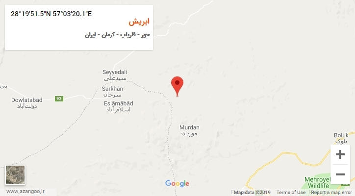 روستای ابریش بر روی نقشه