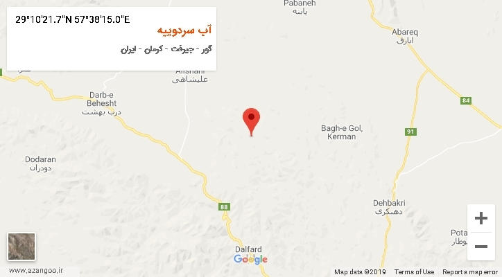روستای آب سردوییه بر روی نقشه