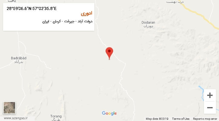 روستای ادوری بر روی نقشه