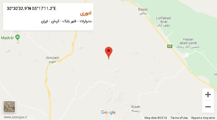 روستای ادوری بر روی نقشه