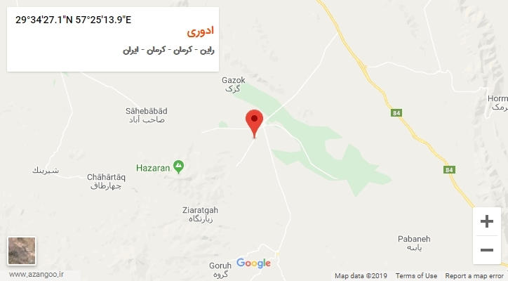 روستای ادوری بر روی نقشه