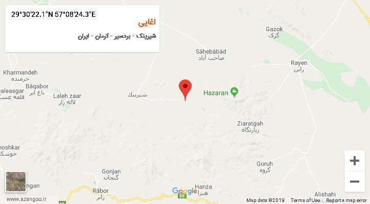 روستای اغایی بر روی نقشه