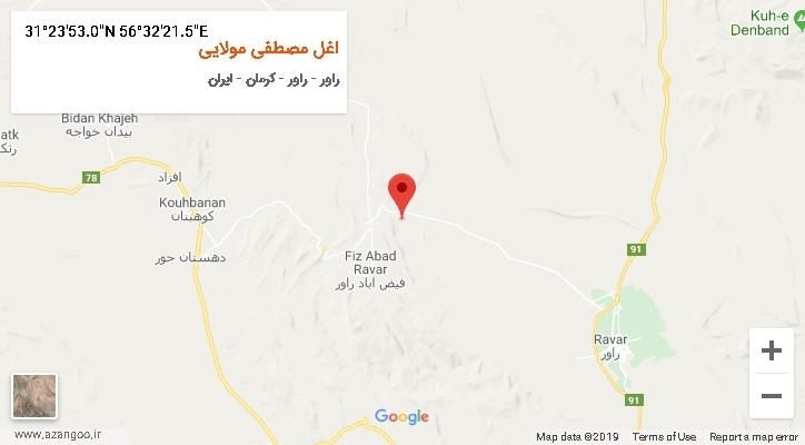 روستای اغل مصطفی مولایی بر روی نقشه
