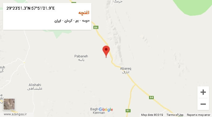 روستای اغنچه بر روی نقشه