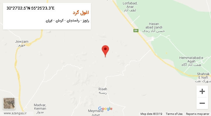 روستای اغول گرد بر روی نقشه