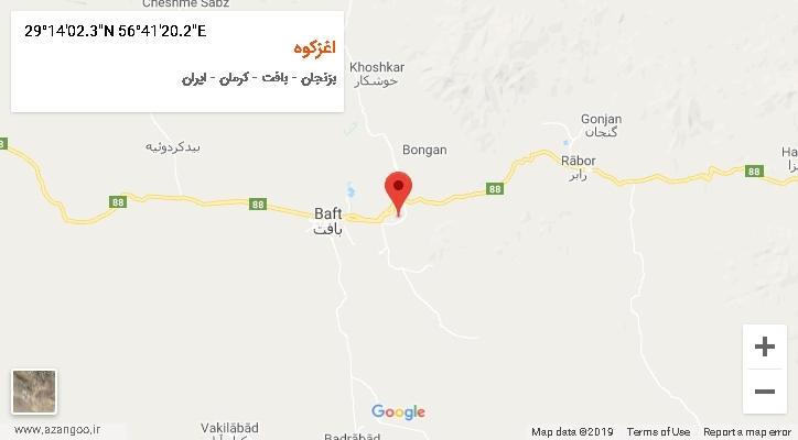 روستای اغزکوه بر روی نقشه