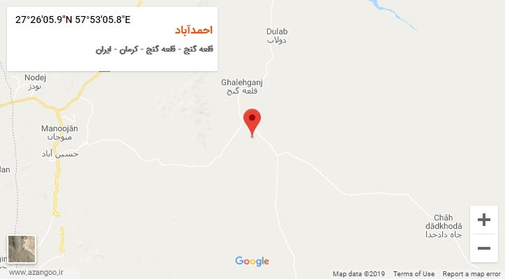 روستای احمدآباد بر روی نقشه