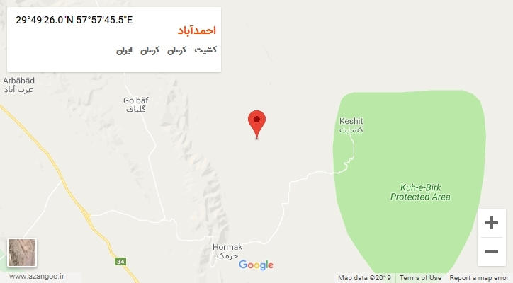 روستای احمدآباد بر روی نقشه