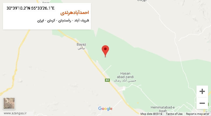 روستای احمدآبادهرندی بر روی نقشه