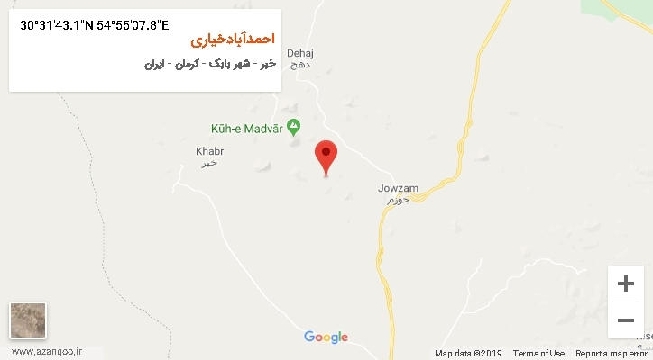 روستای احمدآبادخیاری بر روی نقشه