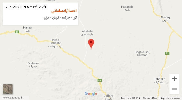 روستای احمدآبادسلمانی بر روی نقشه