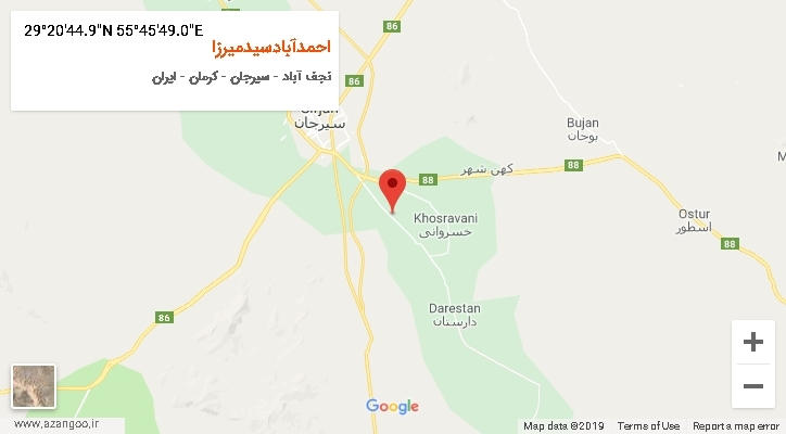 روستای احمدآبادسیدمیرزا بر روی نقشه