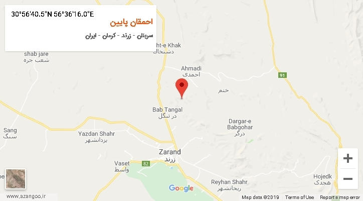 روستای احمقان پایین بر روی نقشه